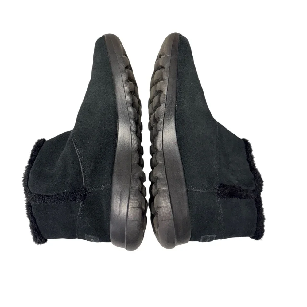 Skechers Womens On-The-GoJoy Bundle Up Boots Black #15501 Sz 8.5 Suede‎ Faux Fur